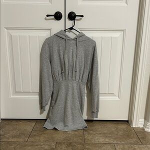 Topshop Gray Hooded Dress